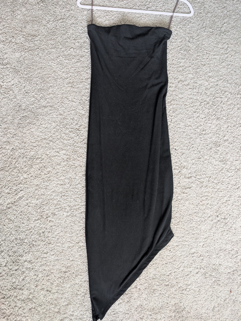 Rue21 Black Asymmetrical Strapless Midi Dress